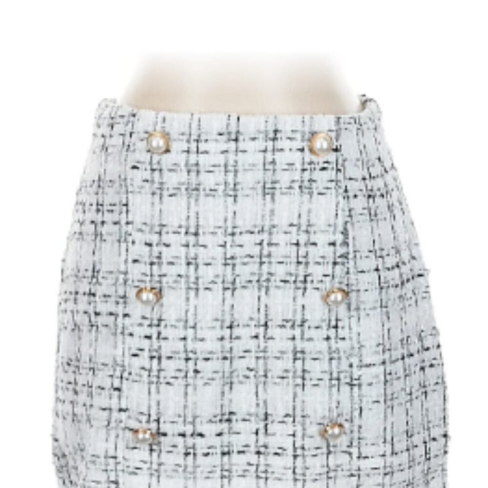 Shein white Tweed 6 Button Mini Skirt Size XS NWOT